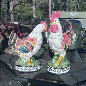 Vintage CBK Limited Ceramic Rooster and Chicken Set